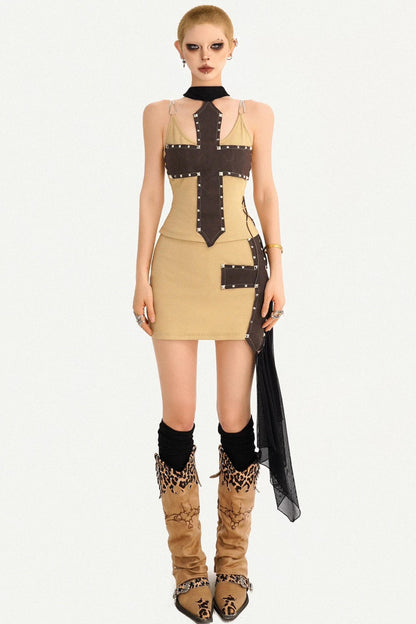 Cross-Stitched Halter Vest Set-Up