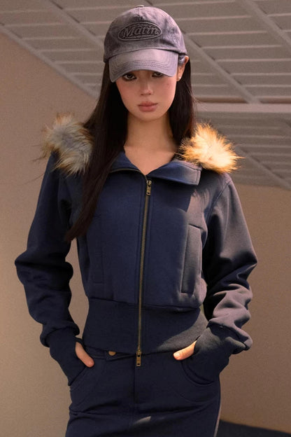 Fleece-Lined Hooded Jacket