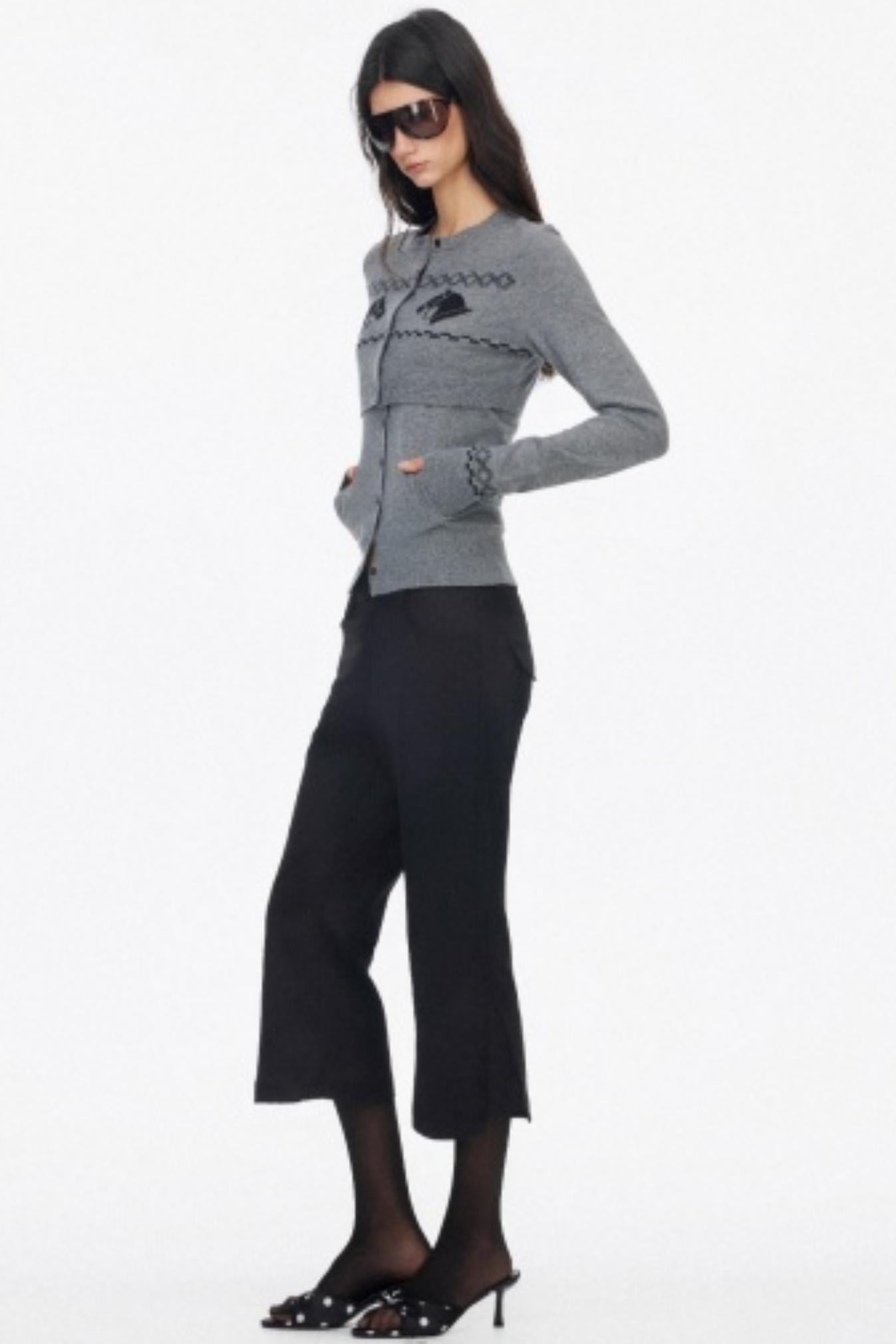 Two Piece Wool Knit Cardigan Set-Up