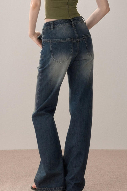 Retro Studded Rhinestone Jeans