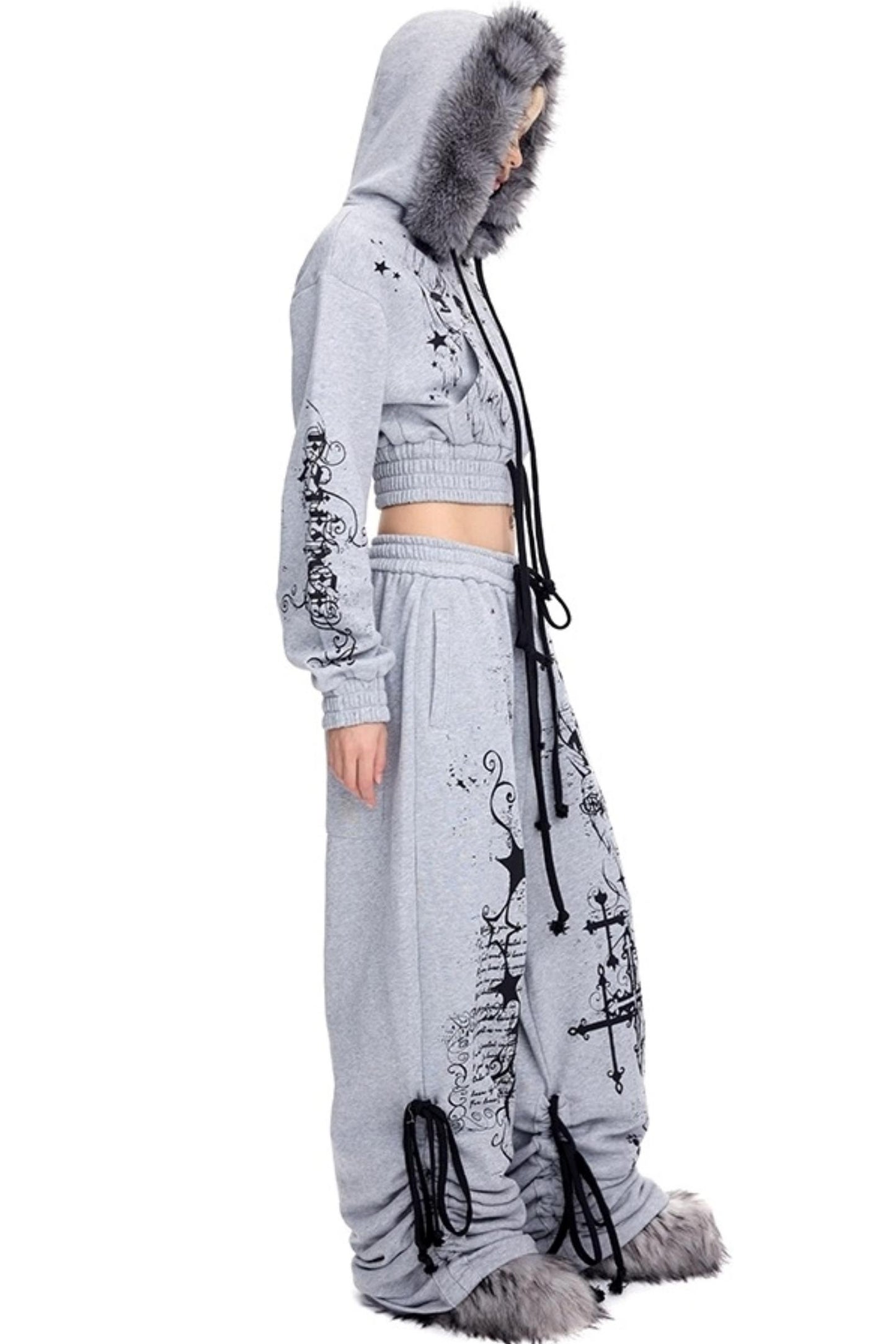Graffiti Print Drawstring Sweatpants