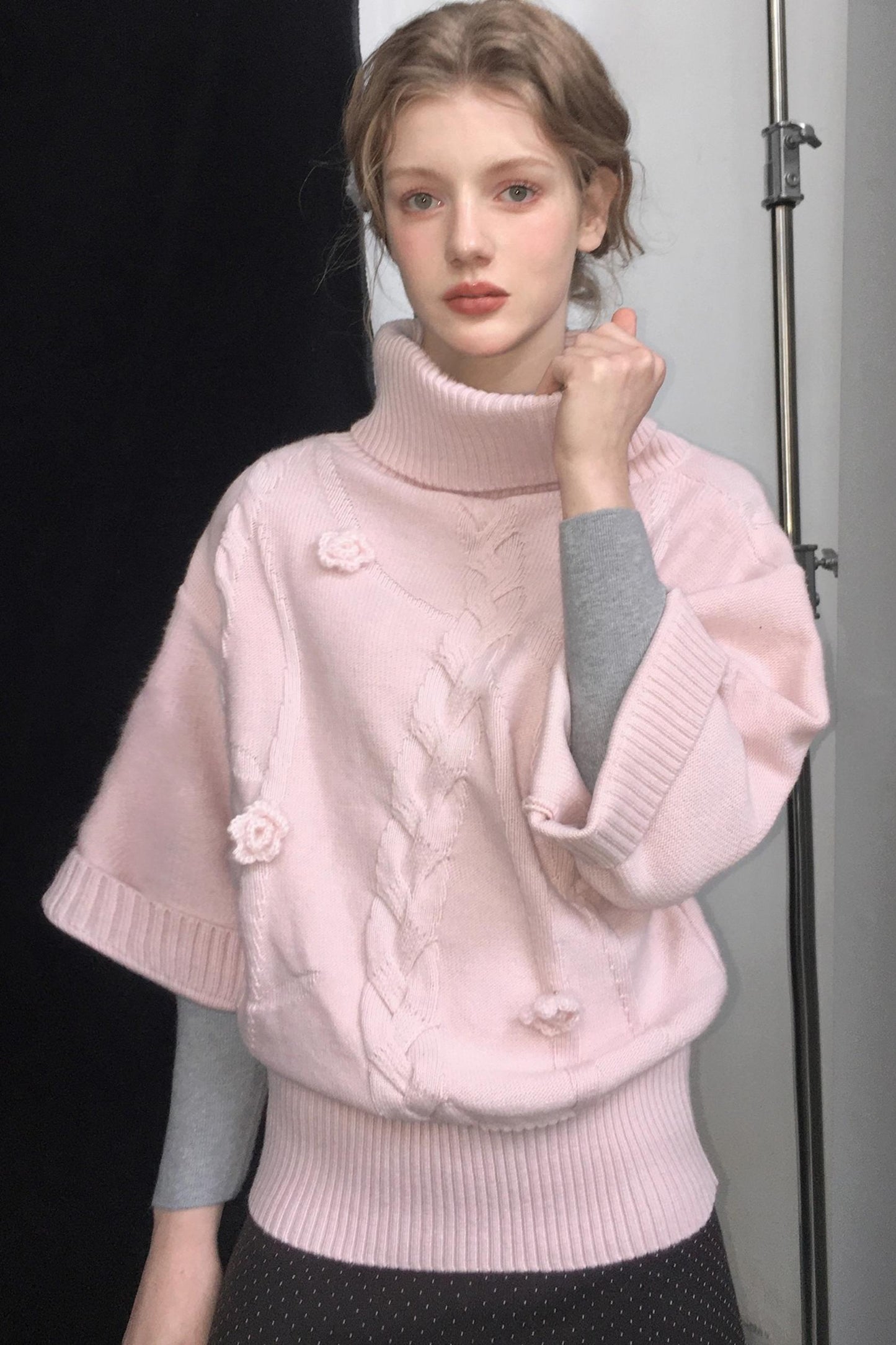 Reversible Merino Wool Cape Sweater