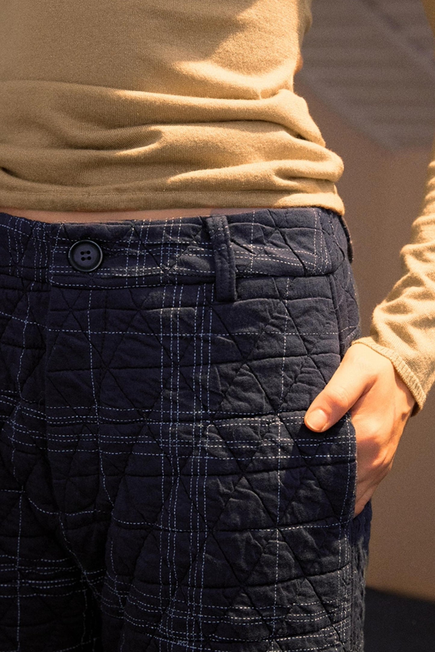 Vintage Plaid Quilted Pants