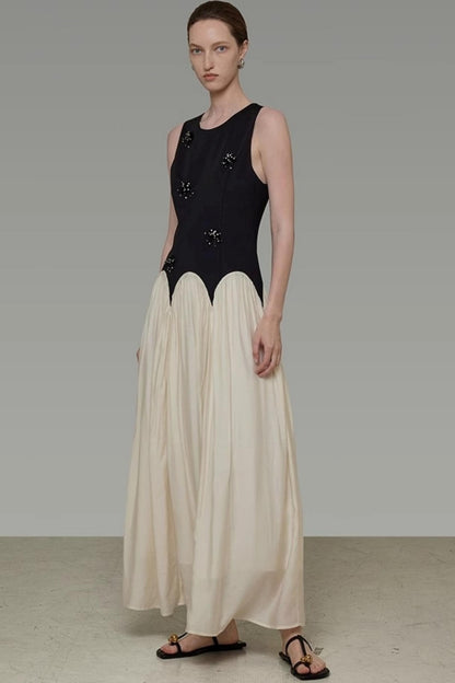 Color Clash Beaded Summer Dress