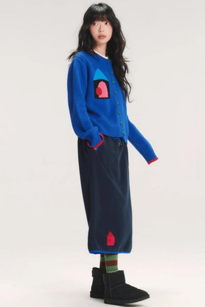 Colorful Jacquard Knitted Cardigan