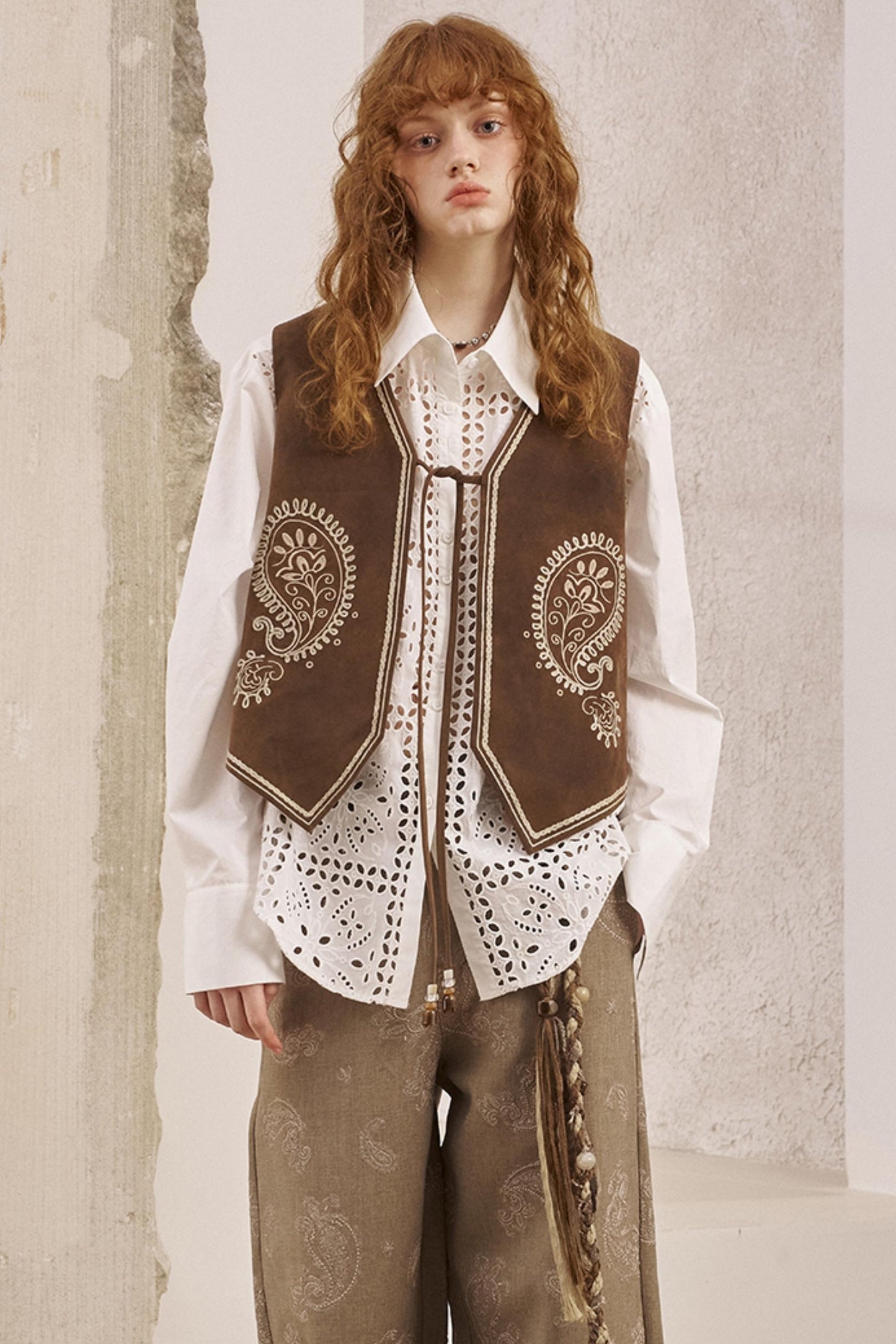 Front Lace Thin Cut-Out Shirt