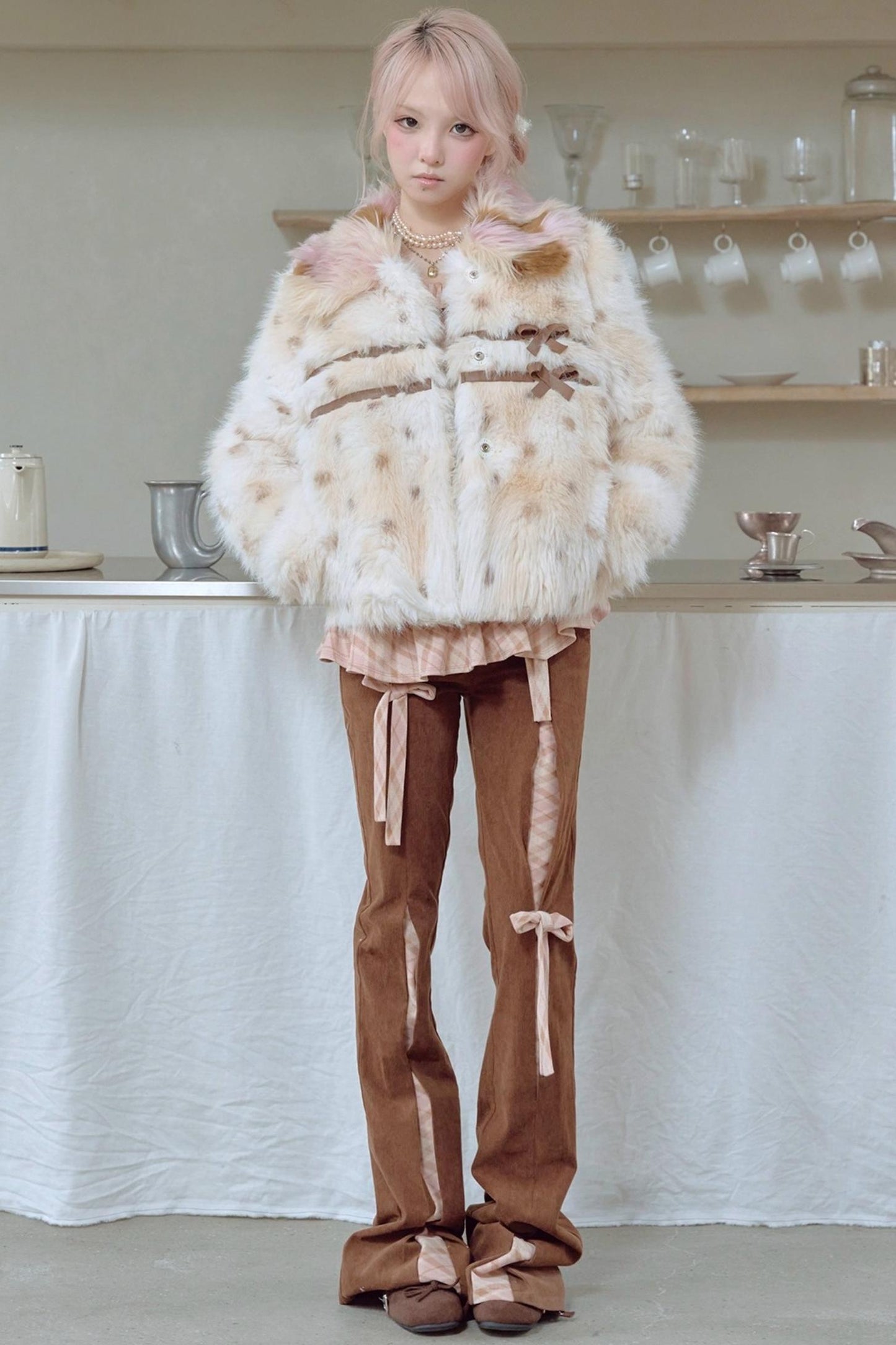 Corduroy Patchwork Flared Pants