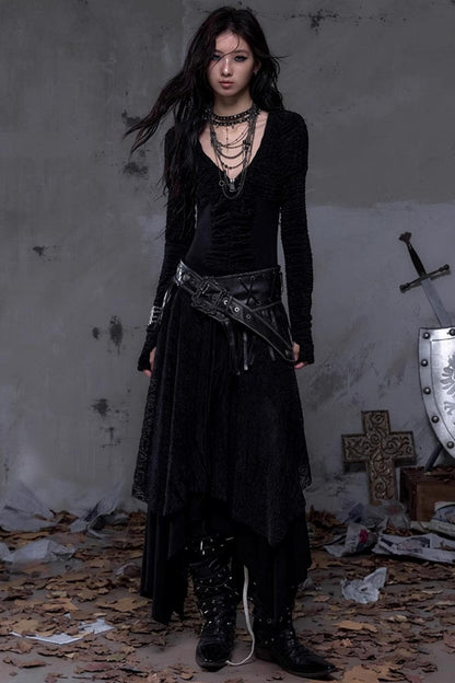 Vintage Punk Fringe Leather Belt