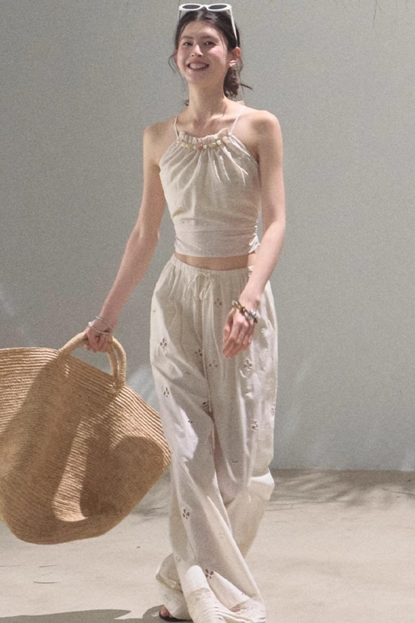 Floral Lace-Up Camisole