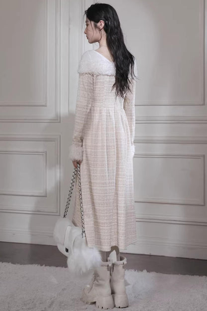 Vanilla Samt Tweed Kleid Set
