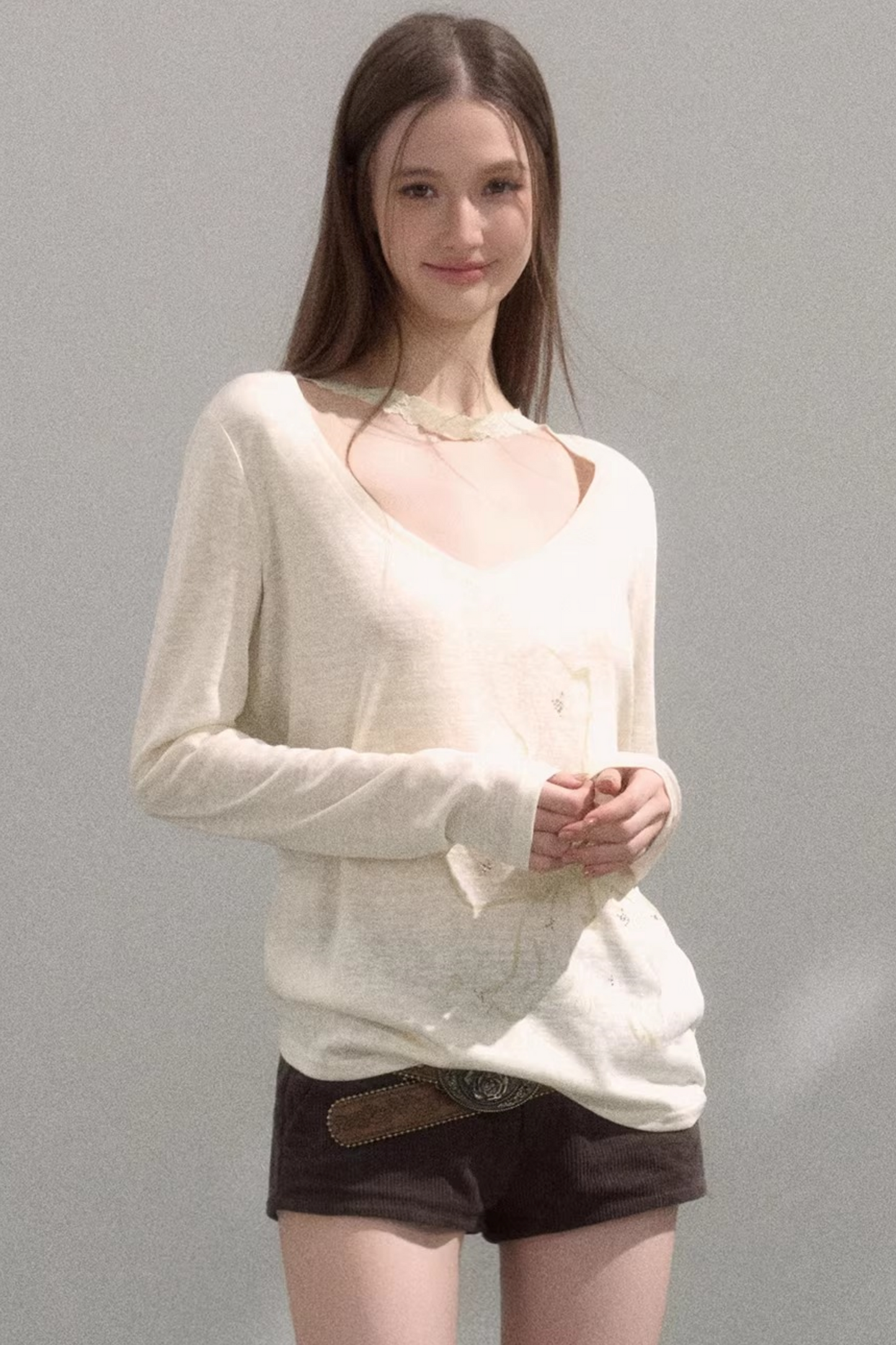 V-Neck Printed Blouse