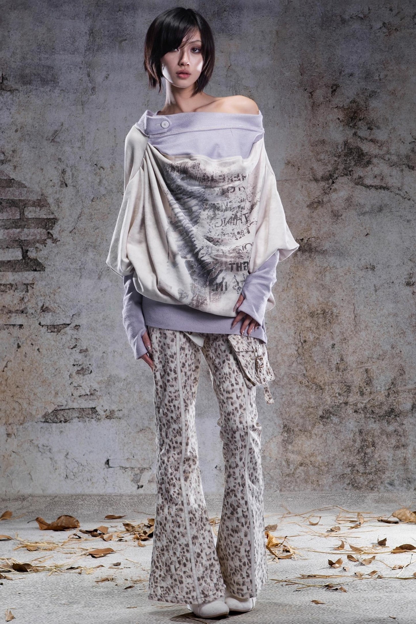 Vintage Leopard Print Flared Pants