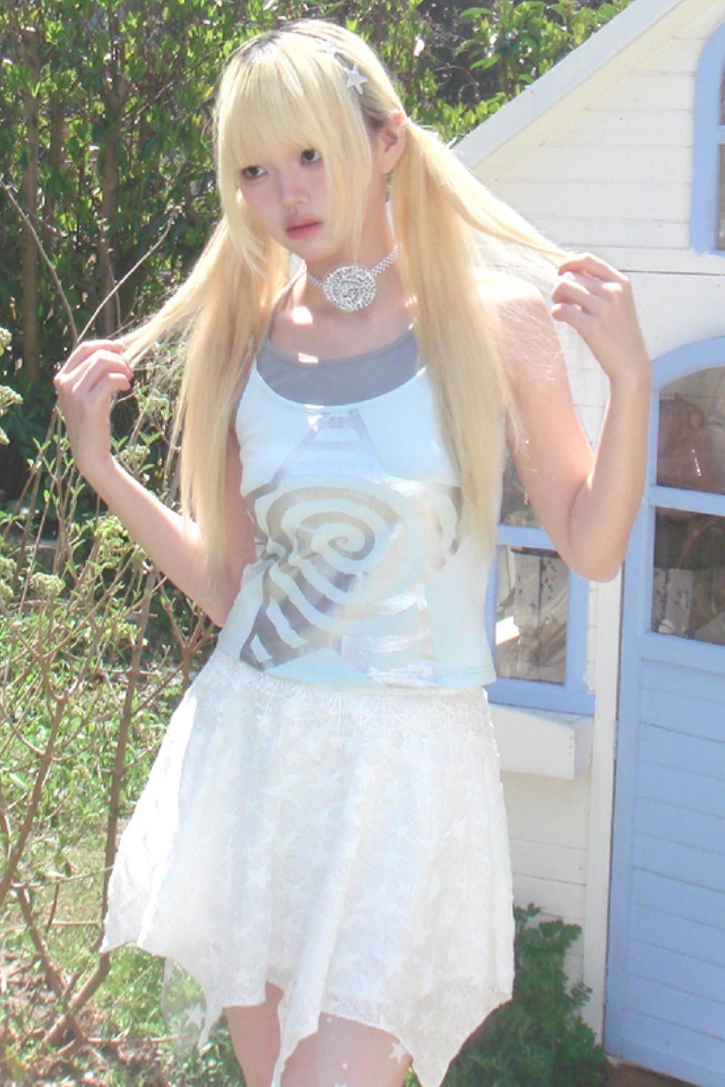 Spiral Stars Suspenders Top