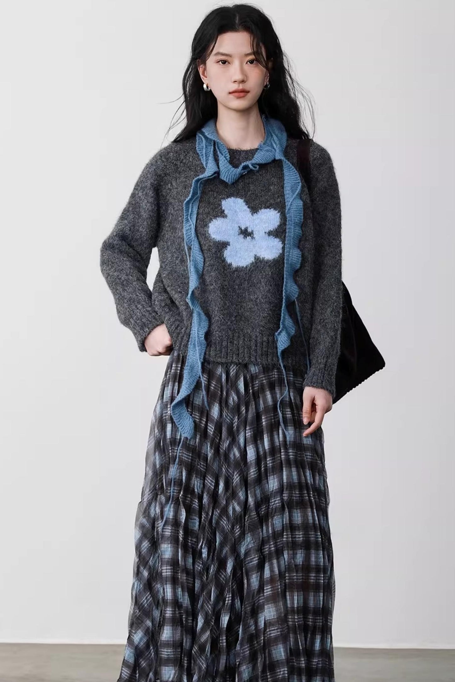 Misty Blue Latte Scarf