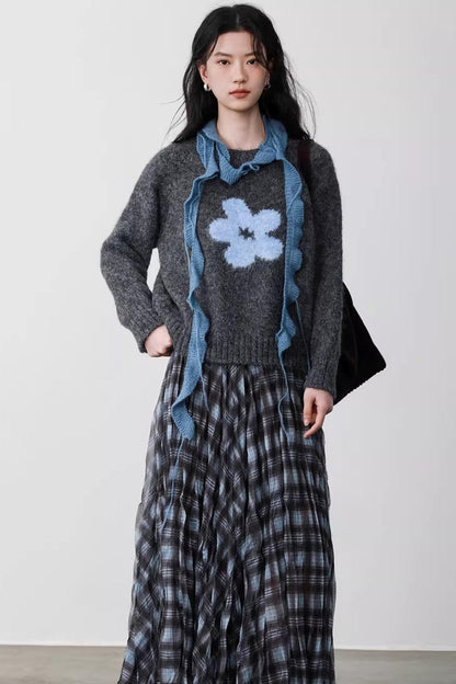 Misty Blue Latte Scarf