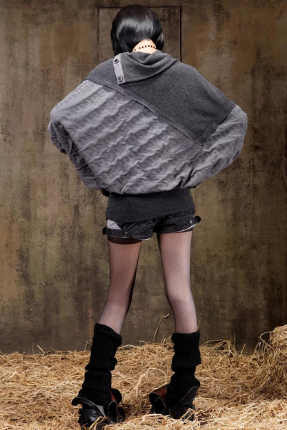 Turtleneck Batwing Sleeve Knit Top