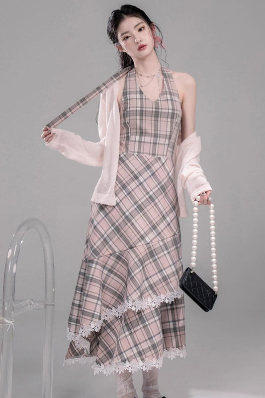 Gentle Cherry Pink Bias Skirt Dress