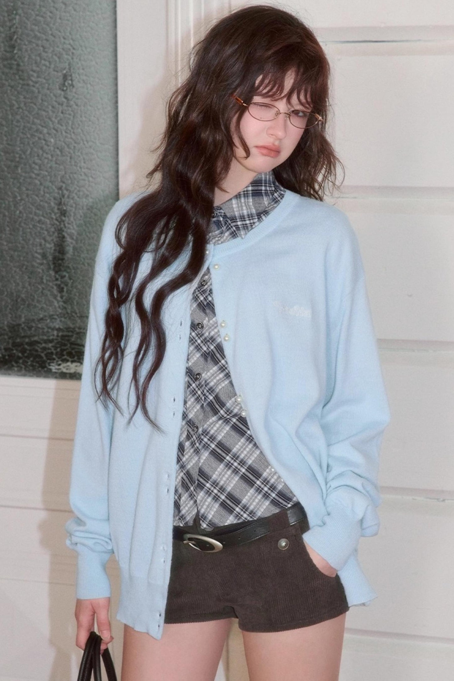 Versatile Pearl Buckle Knit Cardigan