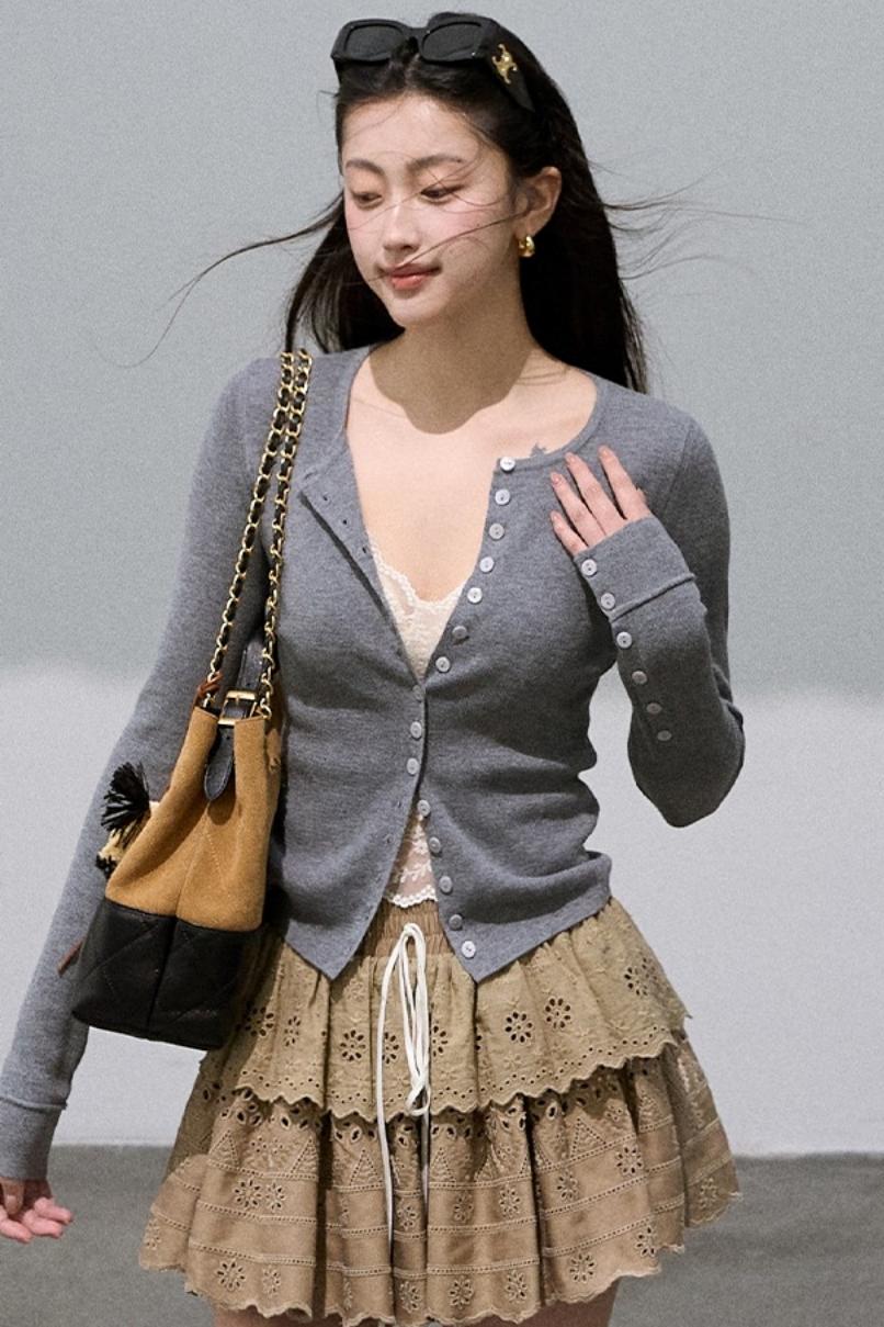 Mulberry Silk Slim Knit Cardigan