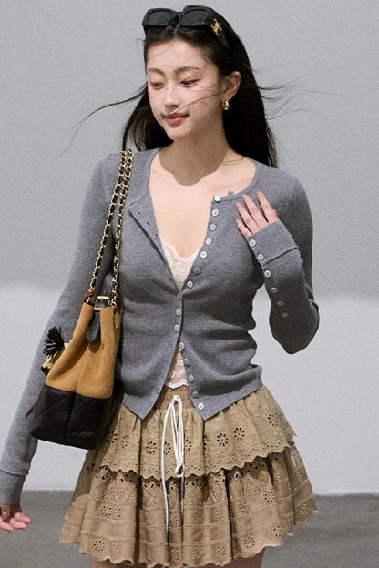 Mulberry Silk Slim Knit Cardigan