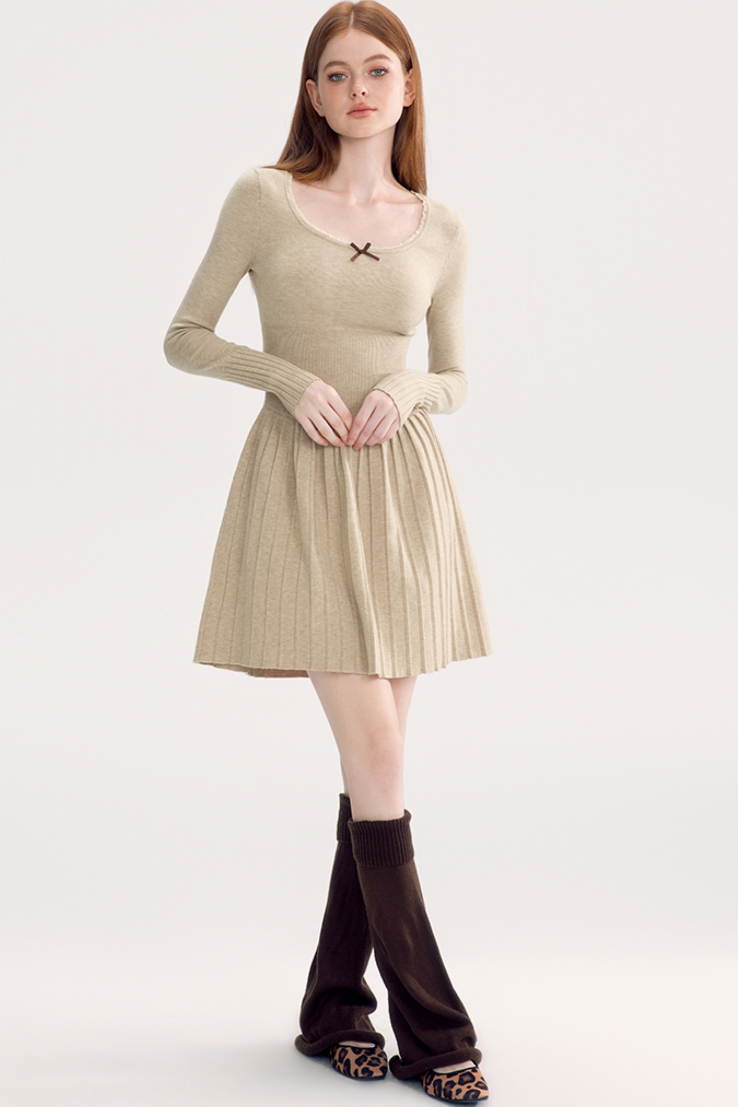 Square Neck Slim Knit Dress