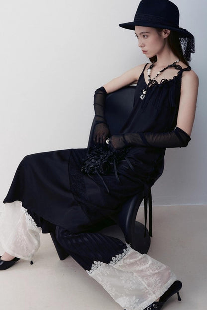 Dark Silk Butterfly Wings Slip Dress