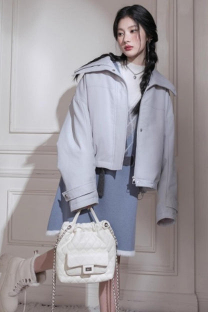 Mist Blue Diamond Plaid Vest Dress