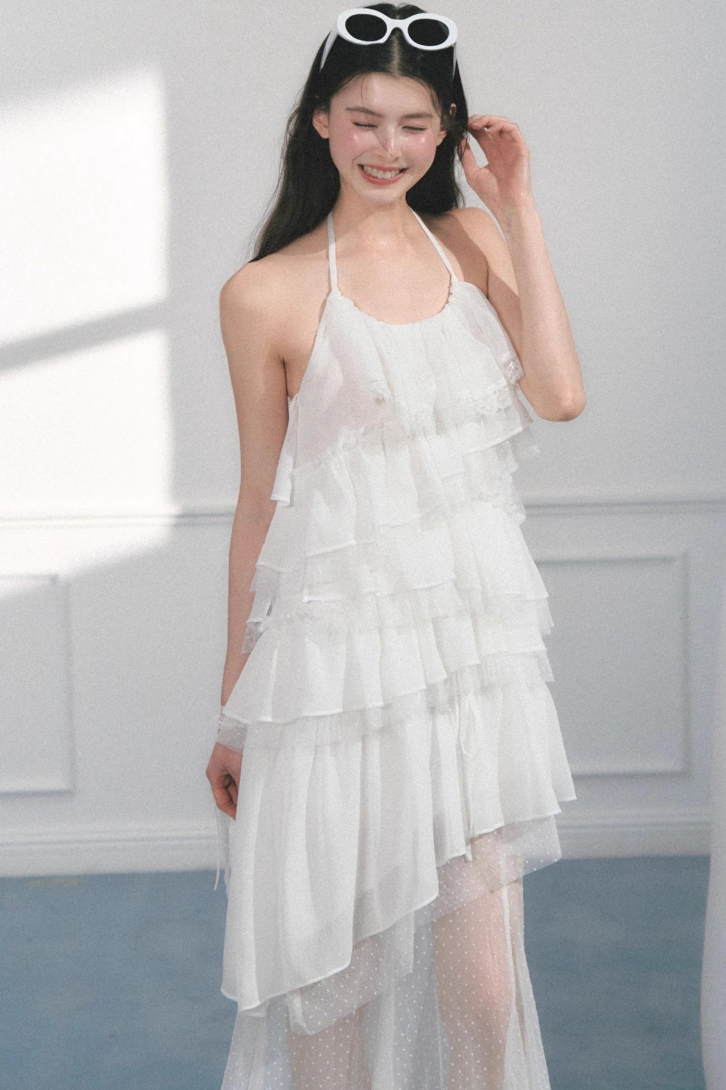 Summer Mesh Slip Dress With Skirt Set-Up