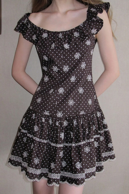 Embroidered One-Shoulder Dress