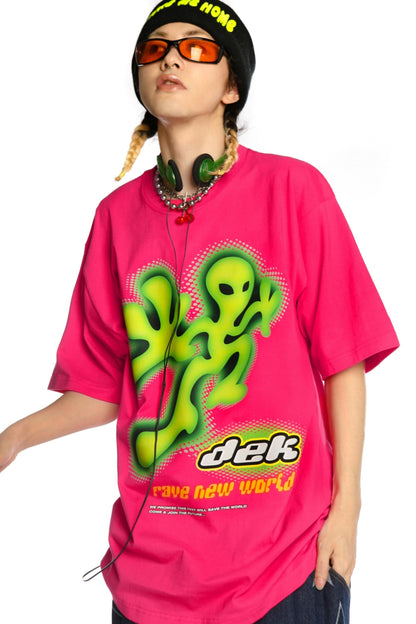 Retro Alien Streetwear Oberteil 