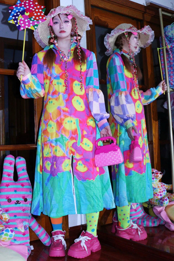 Colorful Playful Print Dress