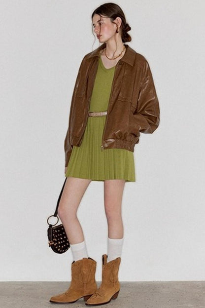 Casual Silhouette Biker Style Jacket