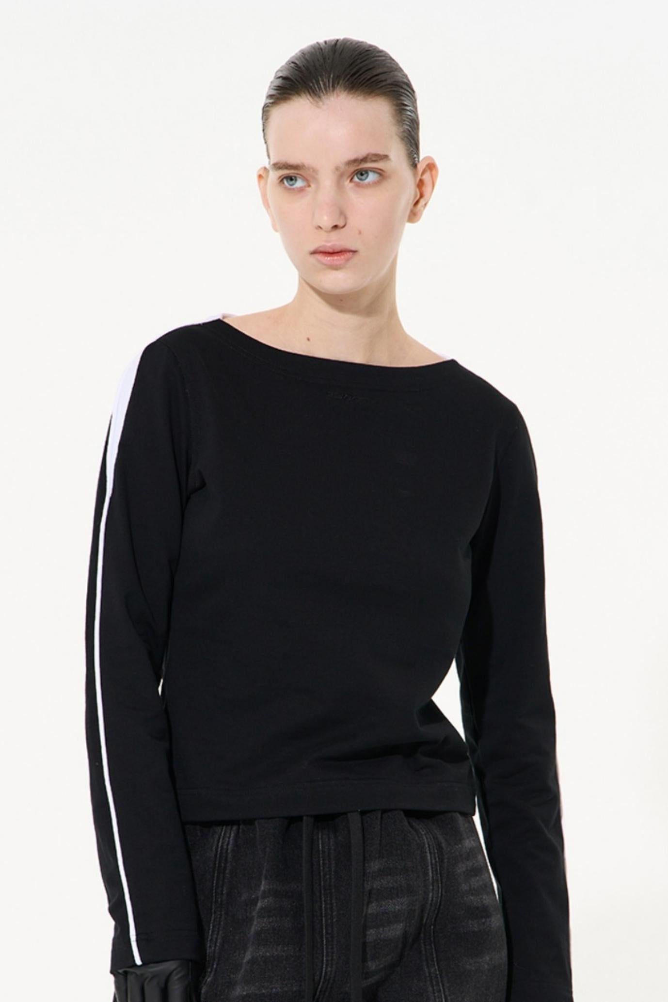 Striped Embroidered Crew Sweatshirt