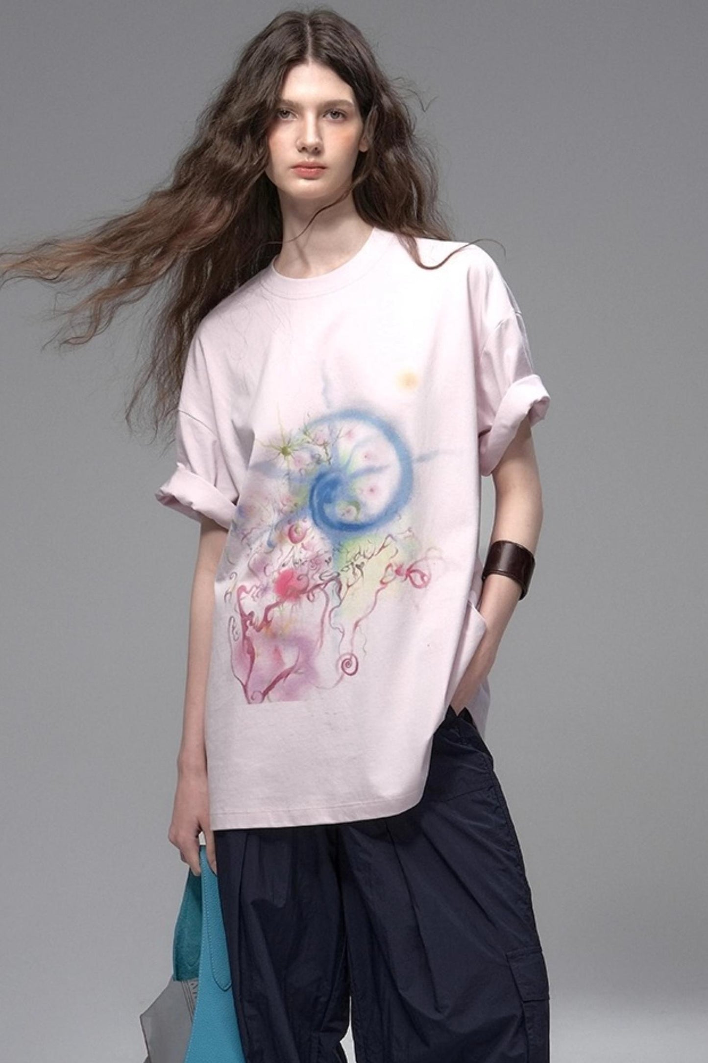 Cold Rose Pink Distressed T-Shirt