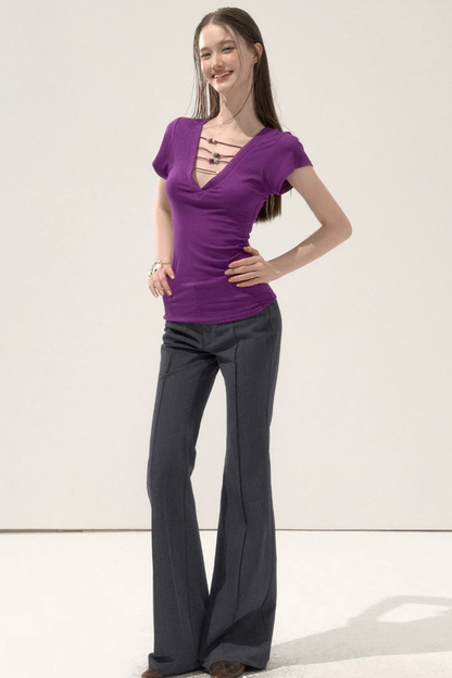 Retro Black Flared Pants