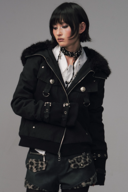 Retro Fur Hood Winter Jacket