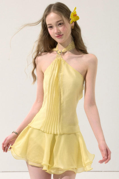 Chiffon Ruffle Skirt Set