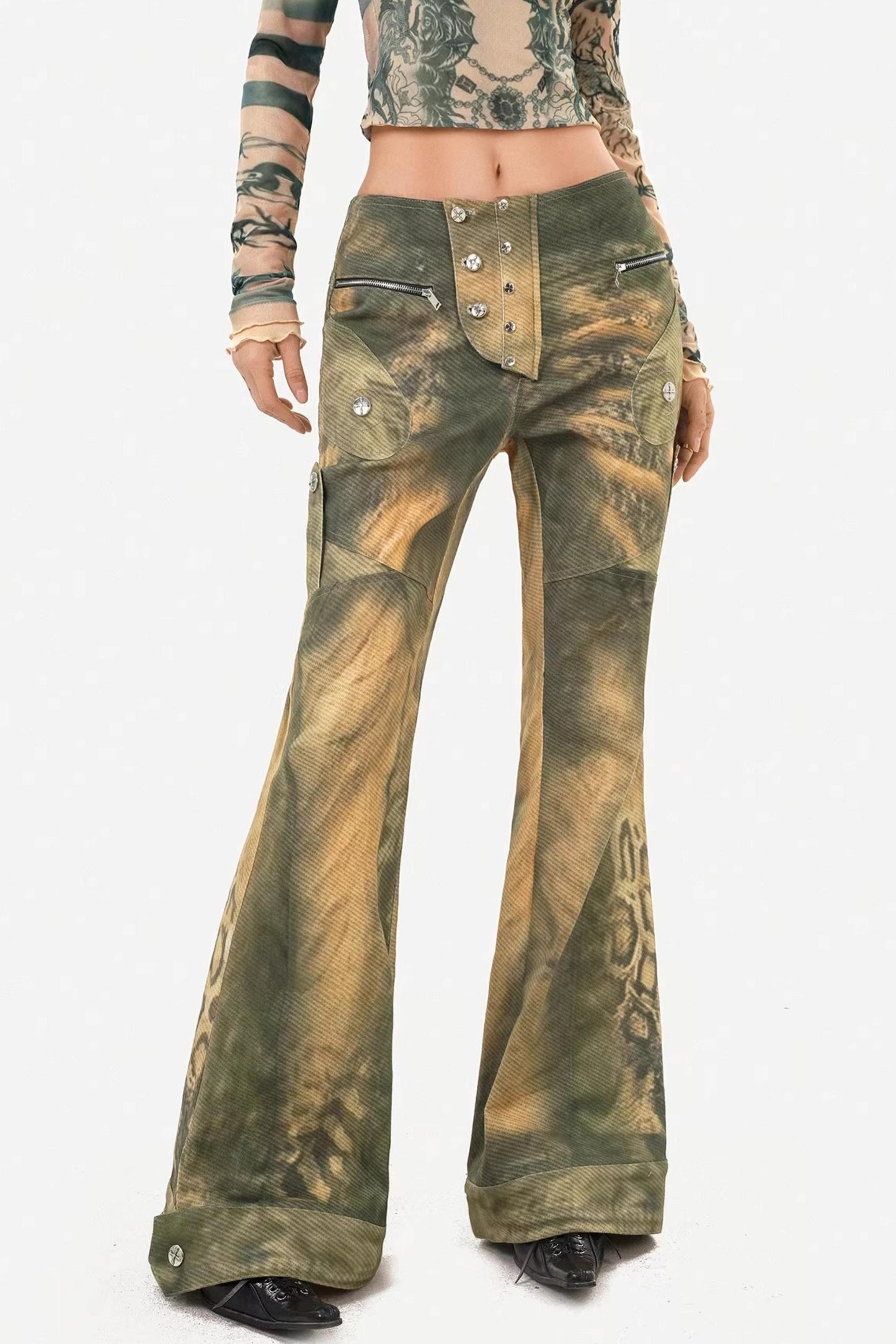 Retro-Jeanshose mit Farbverlauf