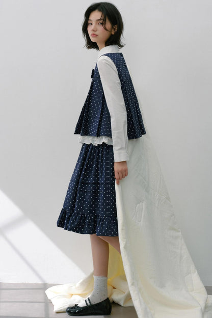 Navy Polka Dot Puffy Skirt Set-Up