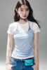 미스트 블루 화이트 그레이 탑