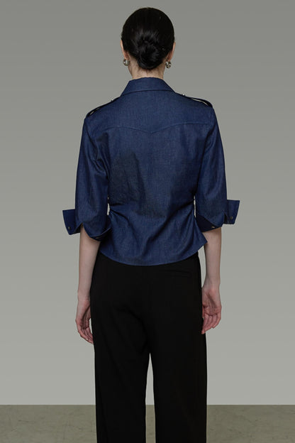 Dark Blue Slim-Fit Shirt