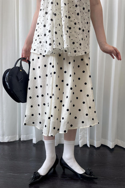 Polka Dot Beige Skirt
