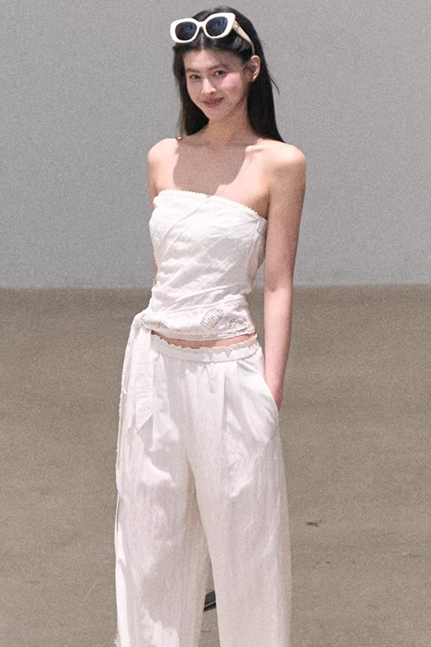 Lyocell Linen Hollow-Out Top Set-Up