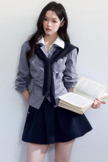 Lapel Long Sleeve Commuter Shirt Set-Up