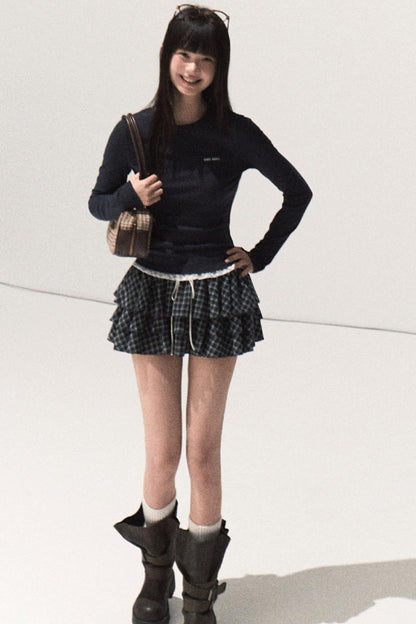 Good Weather Lace Slim Waist Long Sleeve T-Shirt