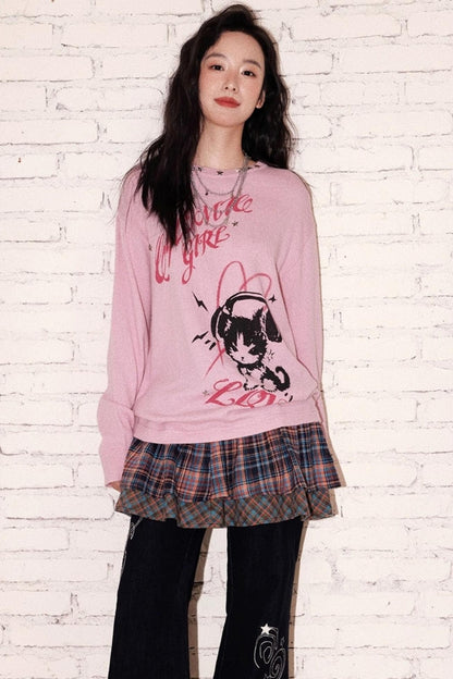 Kitten Note Knitted Sweater