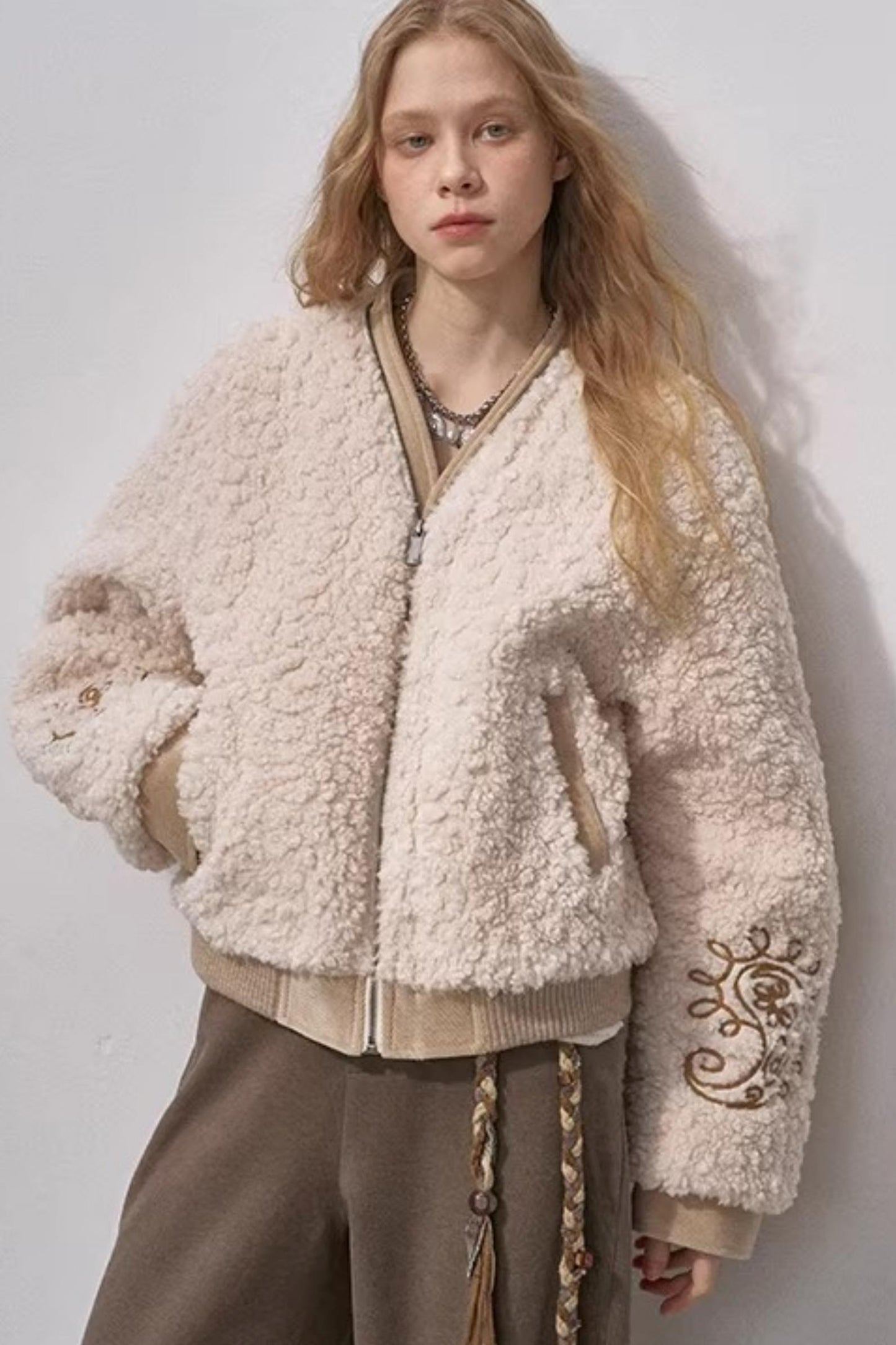 Lamb Wool Paisley Parka