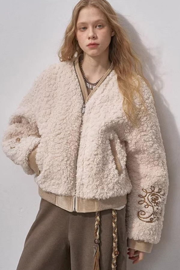 Lamb Wool Paisley Parka