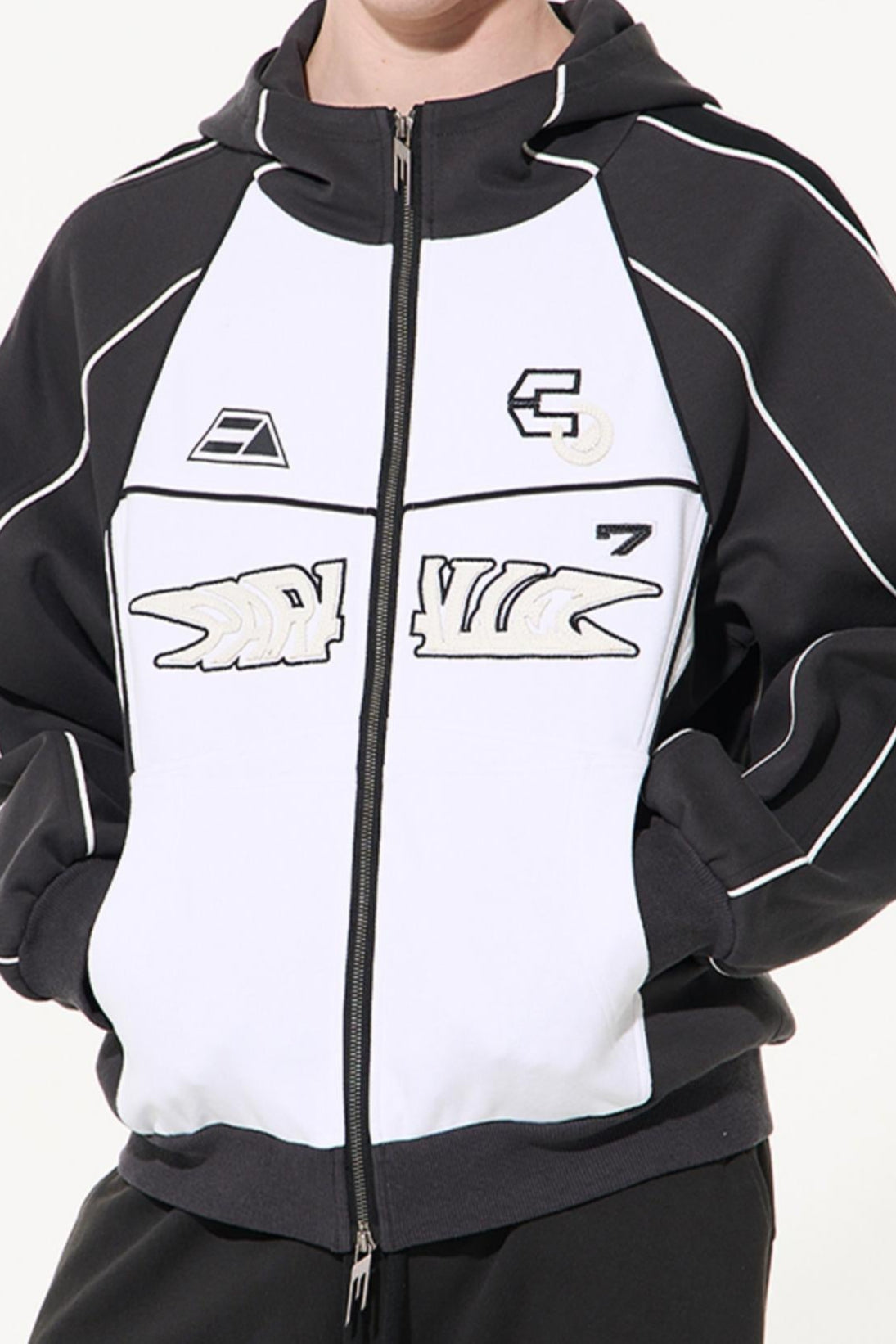 Color Block Biker Hoodie