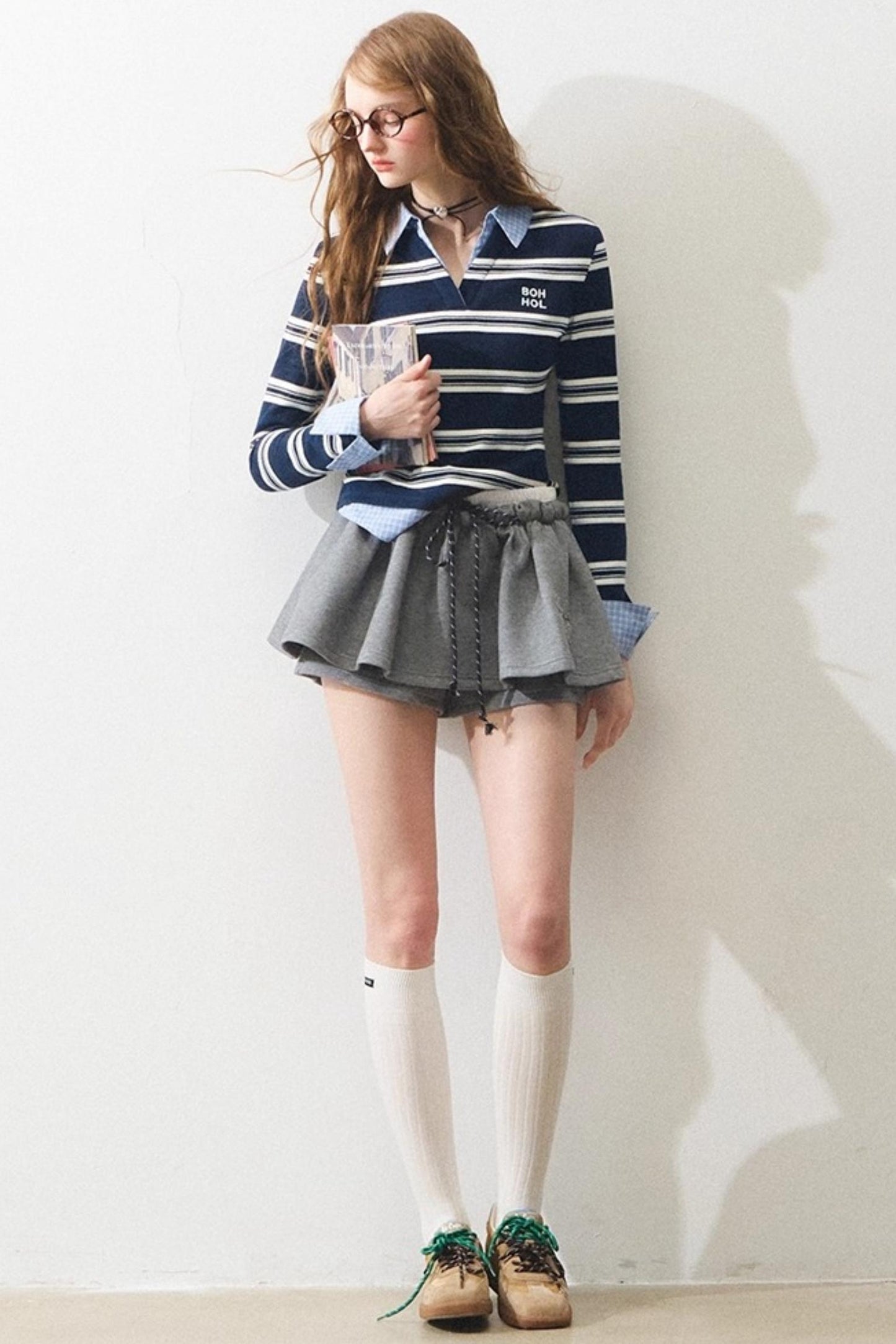 Mint Intellectual Striped Polo T-shirt